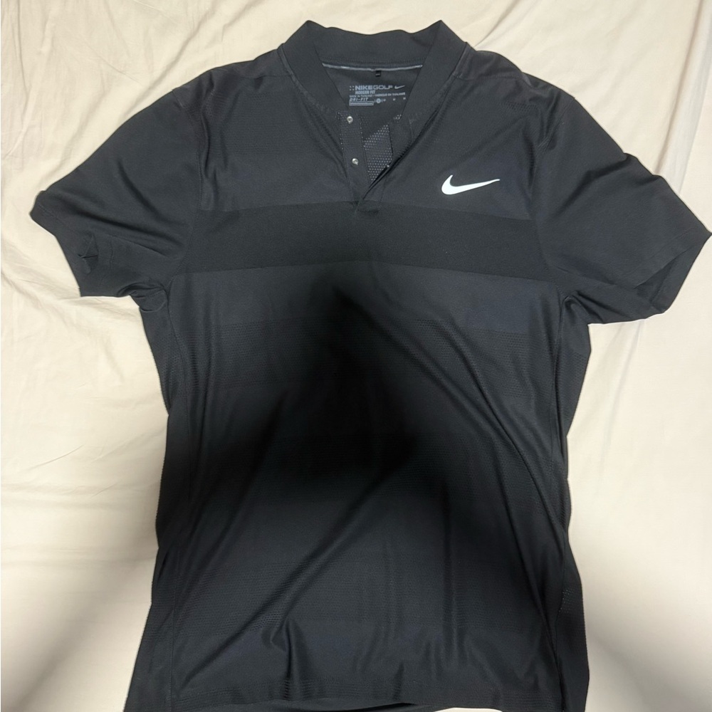Nike Men's Black Polo with White Logo